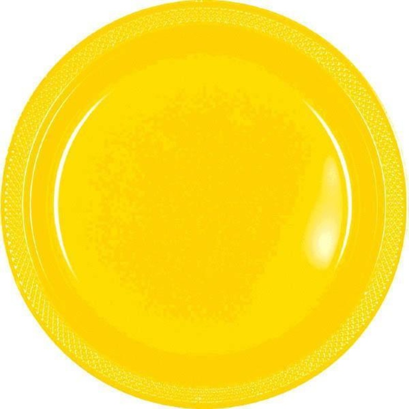 Plastic Plates 7 In. - Yellow Sunshine 20/pkg.
