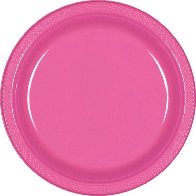 Plastic Plates 9 In. - Bright Pink 20/pkg.