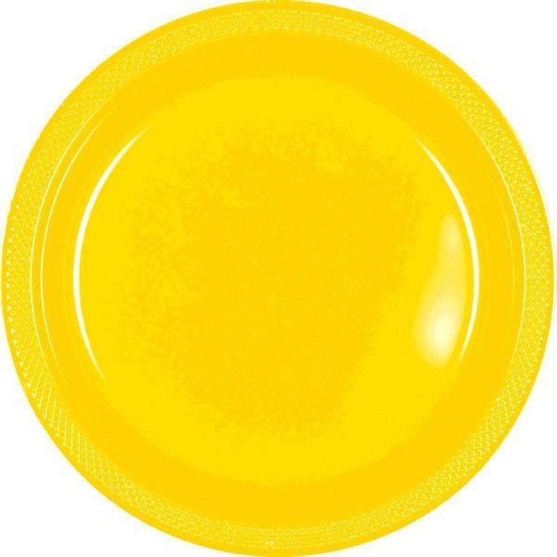 Plastic Plates 9 In. - Yellow Sunshine 20/pkg.