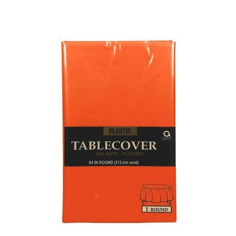 Plastic Round Tablecover - Orange Peel