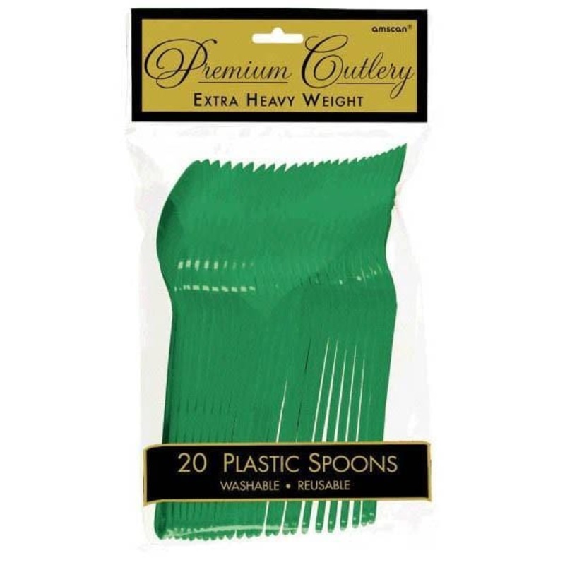 Plastic Spoons - Festive Green 20/pkg.