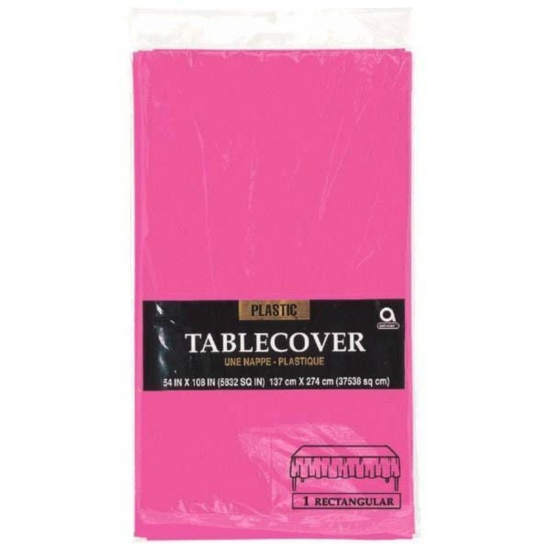 Plastic Tablecover - Bright Pink