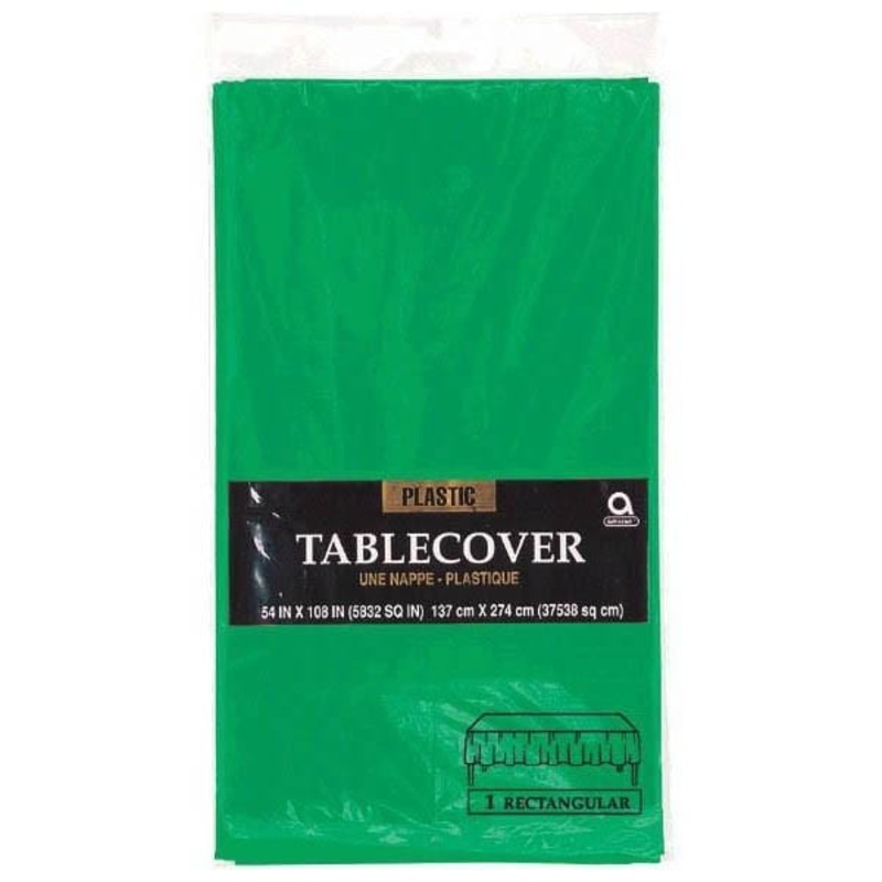 Plastic Tablecover - Festive Green 54 X 108 In.