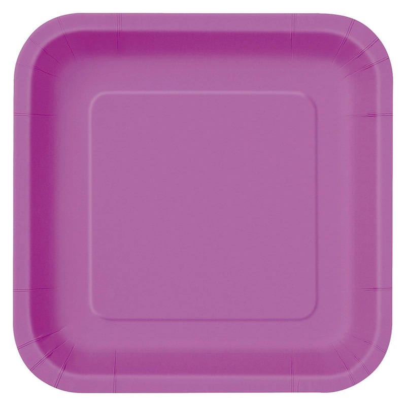 Square Paper Plates 9 In. - Pretty Purple 14/pkg.