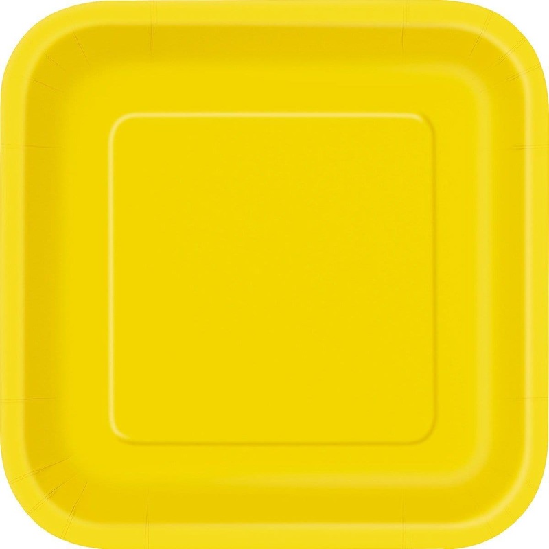 Square Paper Plates 9 In. - Sunflower Yellow 14/pkg.