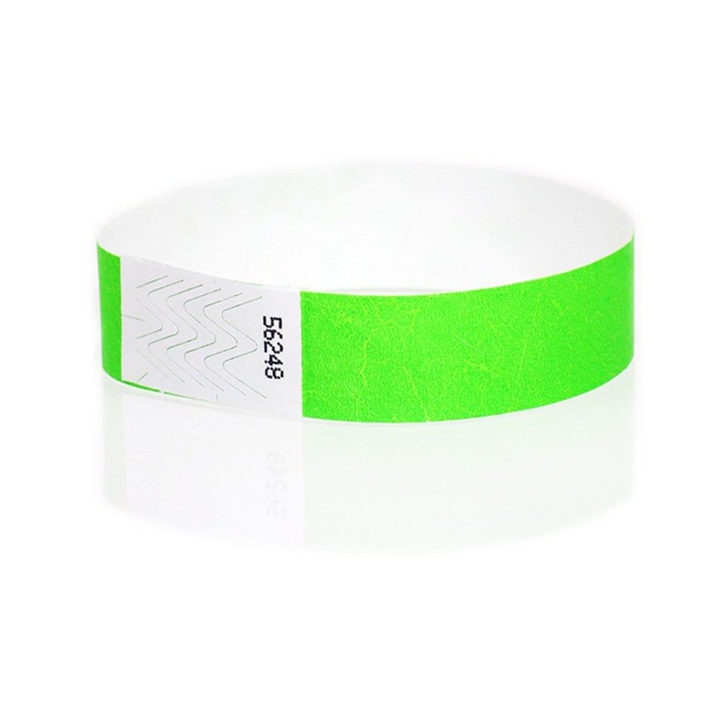 Wristband Supertek 3/4in Neon Lime 500 Pkg.