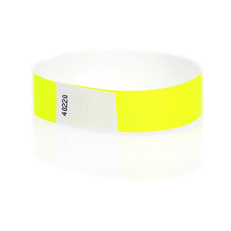 Wristband Supertek 3/4in Yellow Glow 500 Pkg.