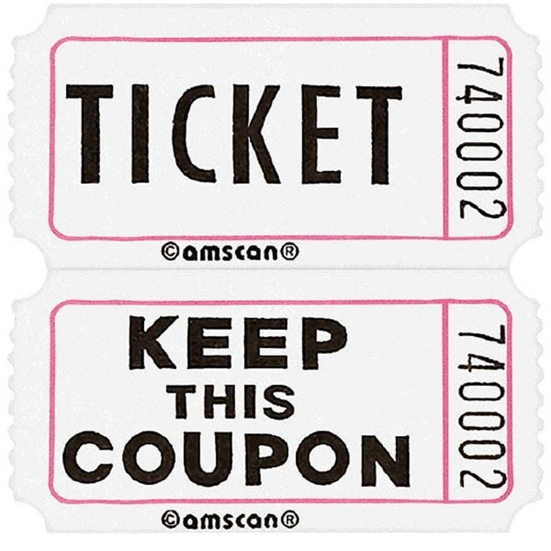 Double Ticket Roll- 2000/pkg. - White