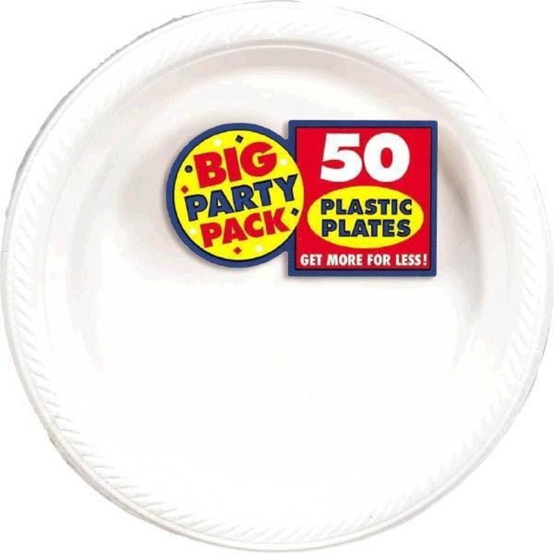 Plastic Plates 7 In. - Frosty White 50/pkg.