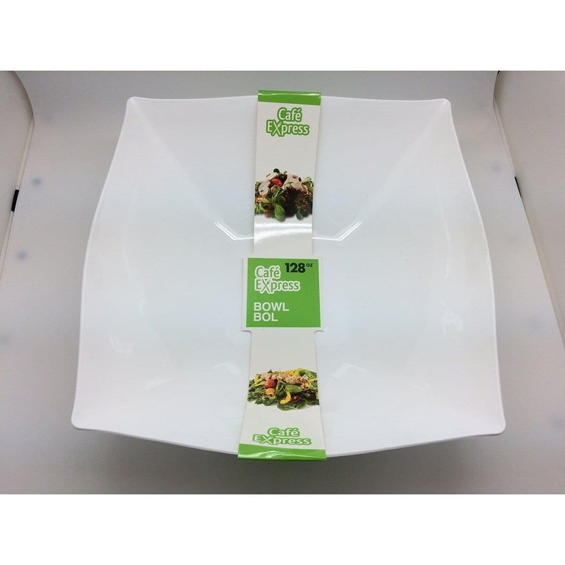 Plastic White 128 oz. Square Bowl