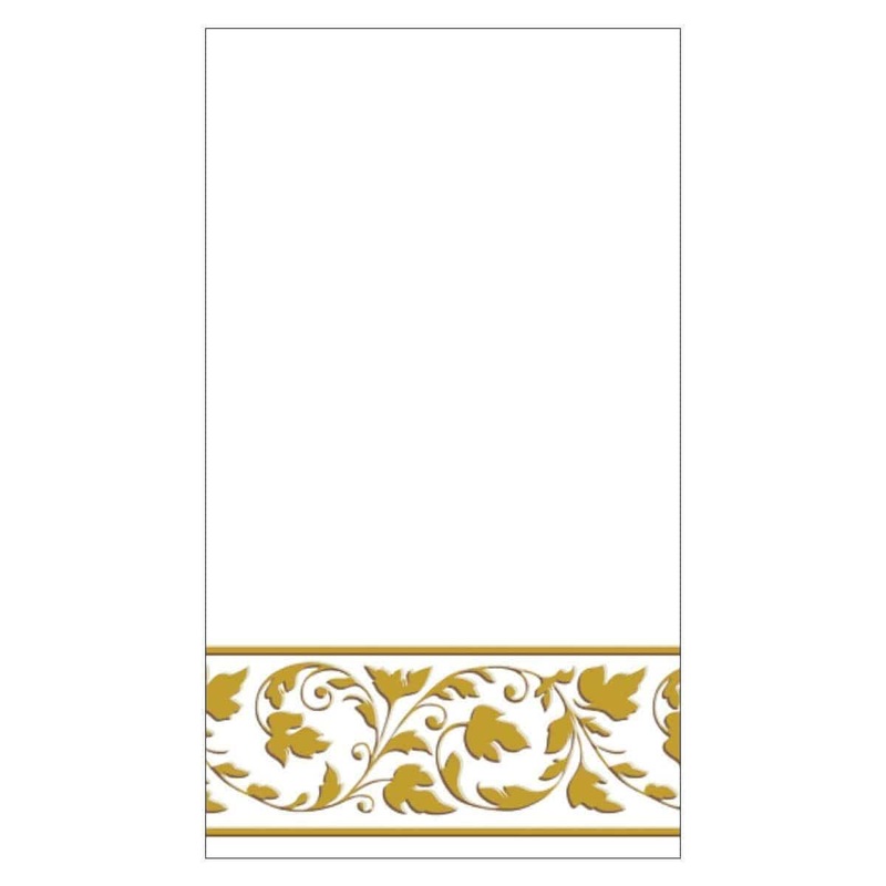 Premium Guest Towels White Gold 24/pkg