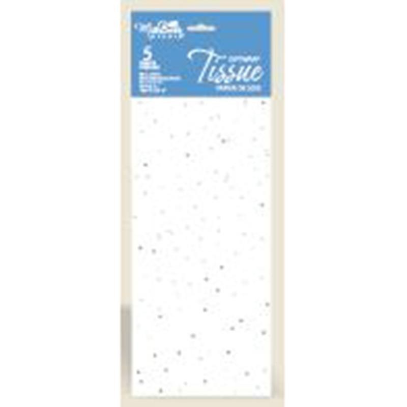 Premium Tissue Paper - White With Sequins, 5 Count