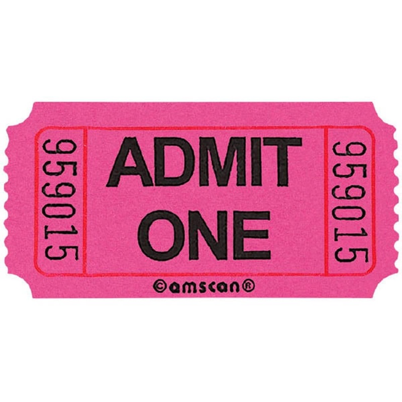 Single Ticket Roll 2000/pkg - Pink