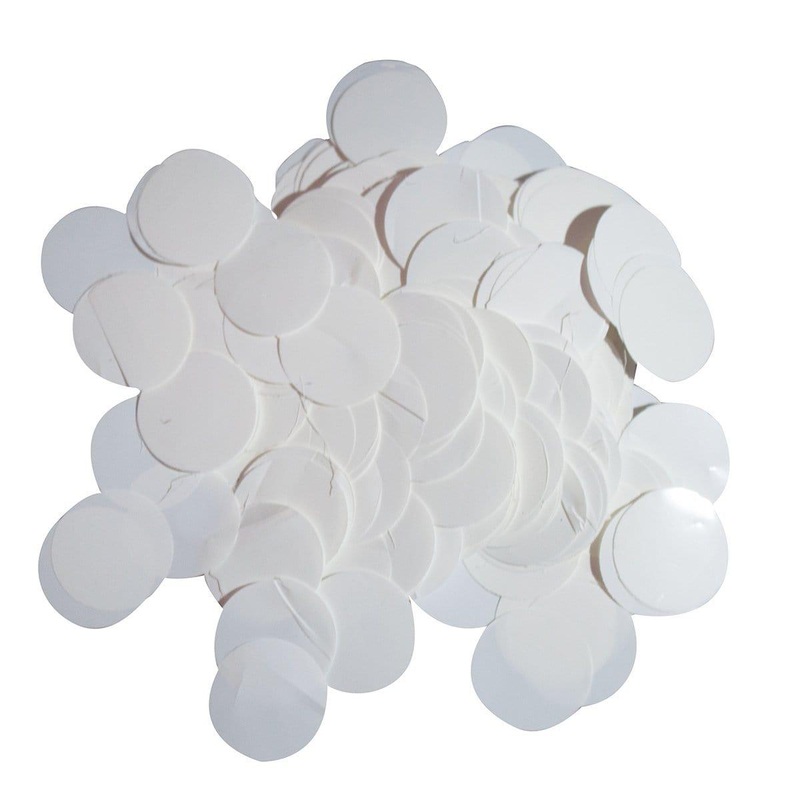 White Metallic Circle Confetti