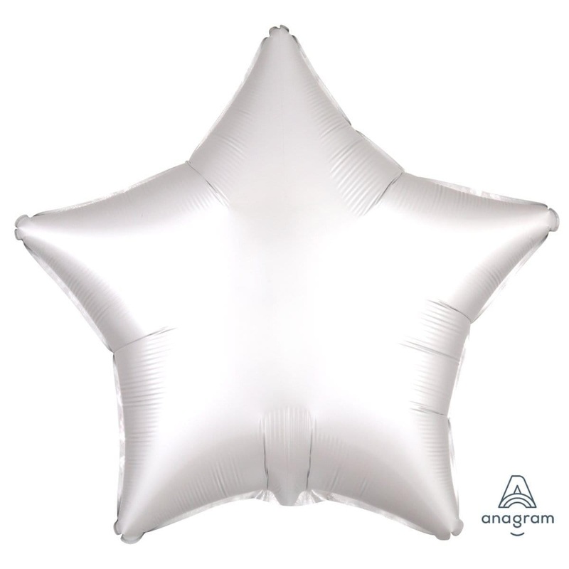 White Star Shape Foil Balloon, 18 Inches
