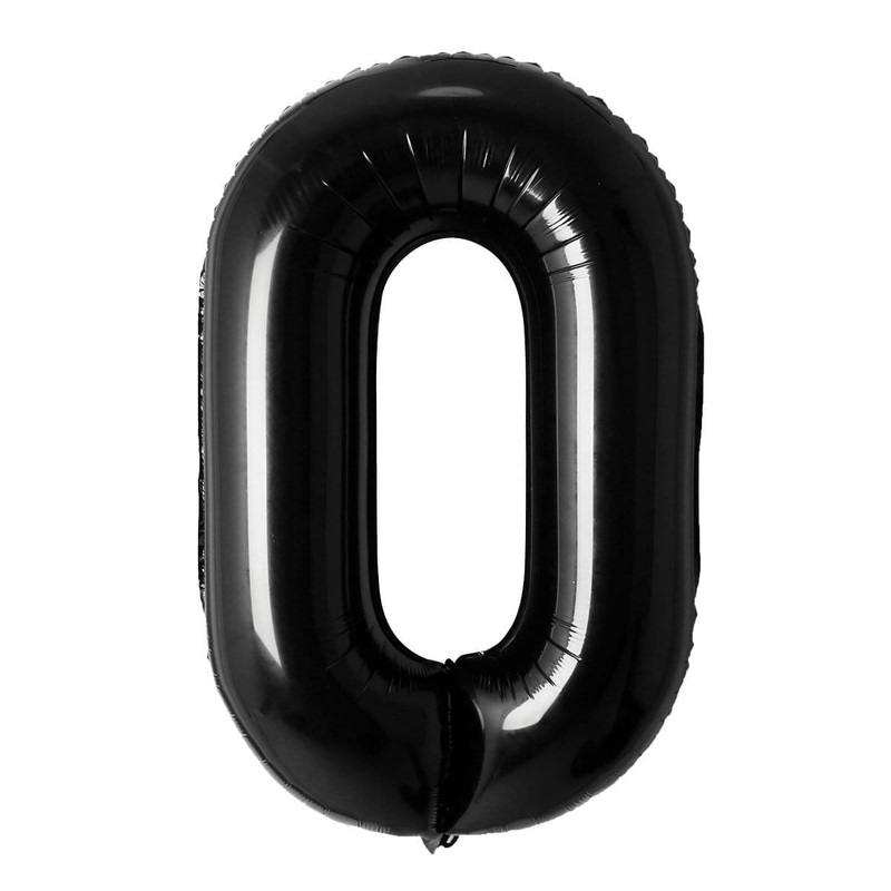 Black Number 0 Foil Balloon, 34 Inches