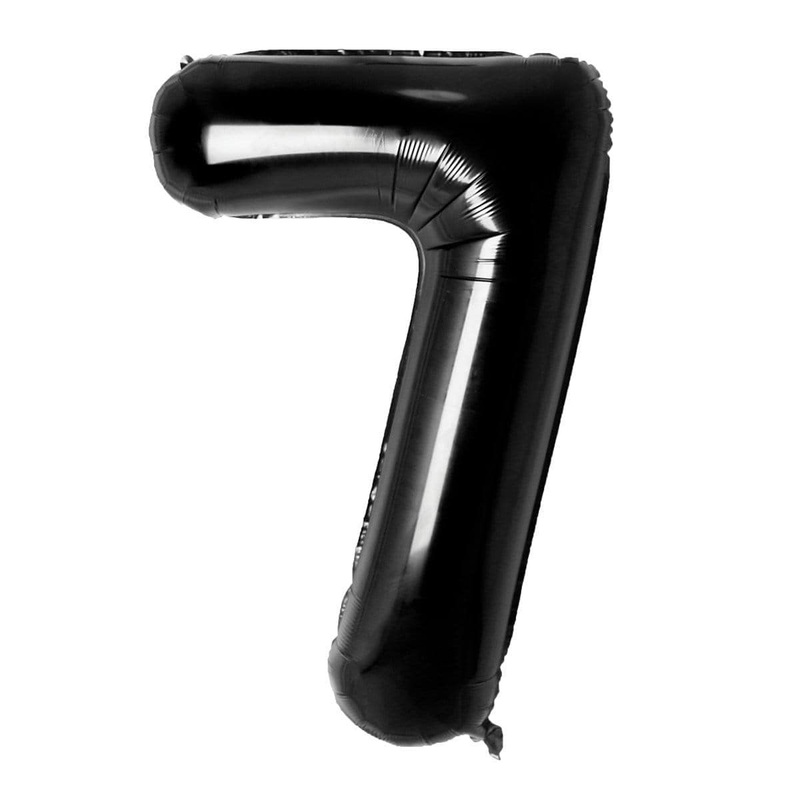 Black Number 7 Foil Balloon, 34 Inches