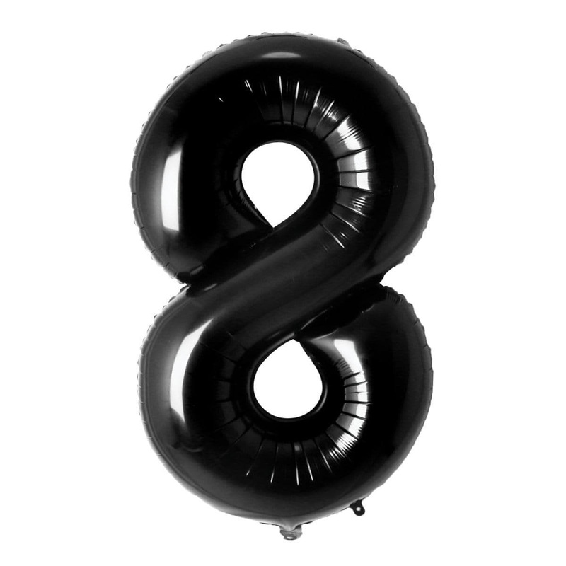 Black Number 8 Foil Balloon, 34 Inches