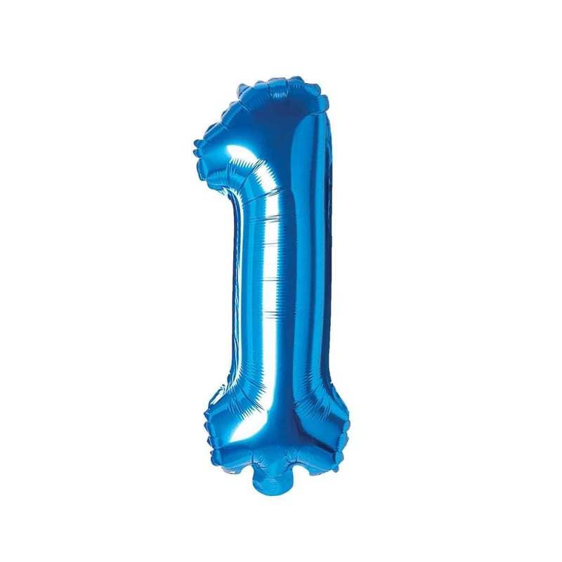 Blue Number 1 Foil Balloon, 16 Inches