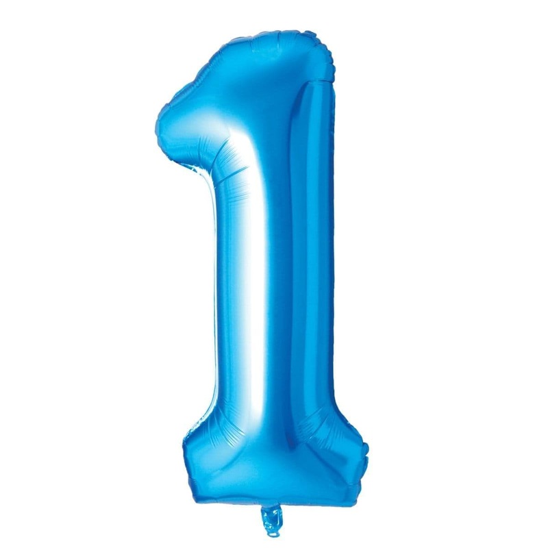 Blue Number 1 Foil Balloon, 34 Inches