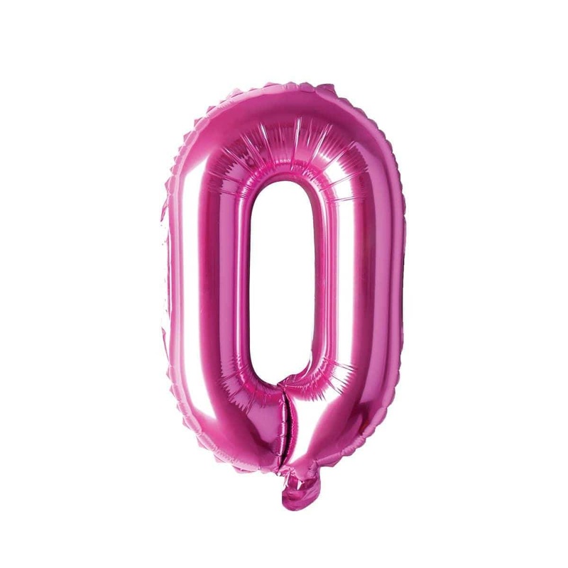 Pink Number 0 Foil Balloon, 16 Inches