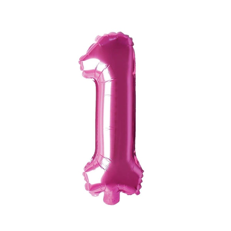 Pink Number 1 Foil Balloon, 16 Inches