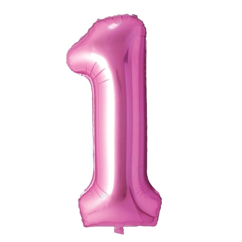 Pink Number 1 Foil Balloon, 34 Inches