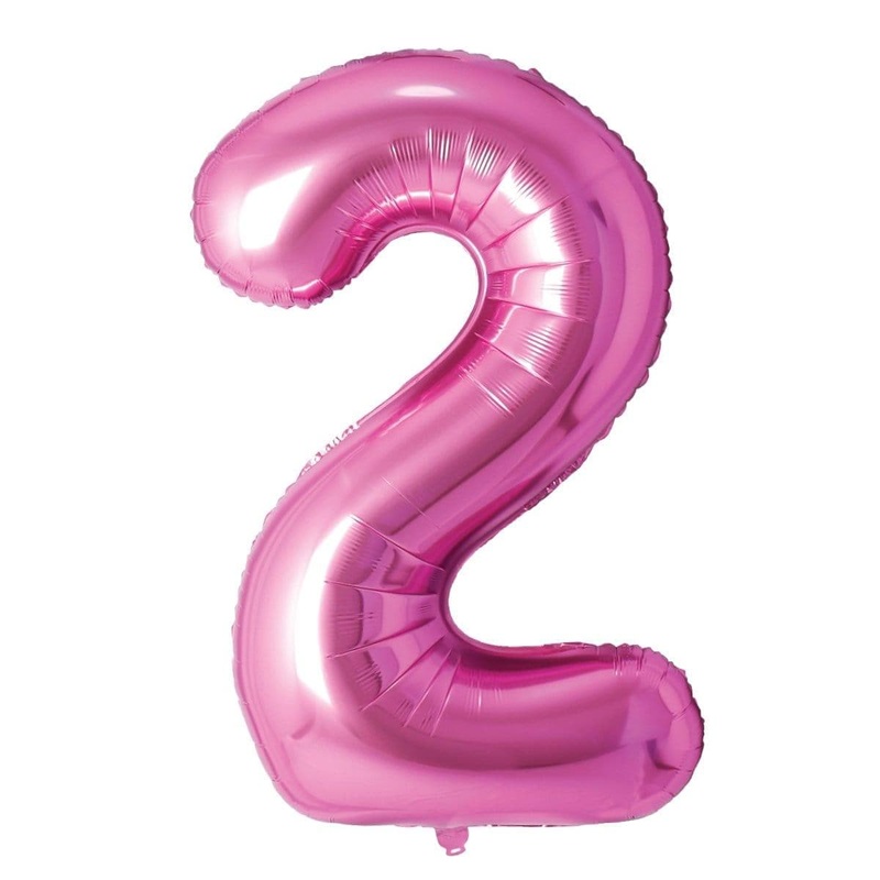 Pink Number 2 Foil Balloon, 34 Inches