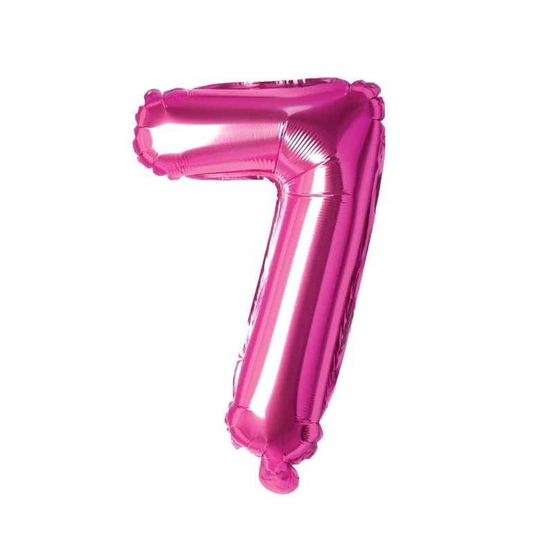 Pink Number 7 Foil Balloon, 16 Inches