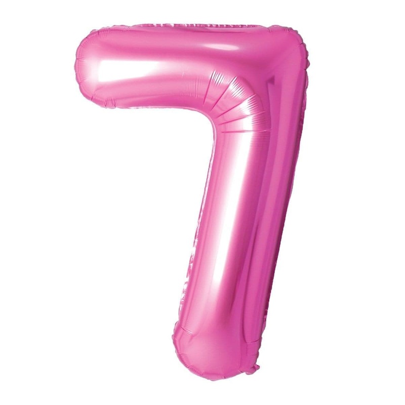 Pink Number 7 Foil Balloon, 34 Inches