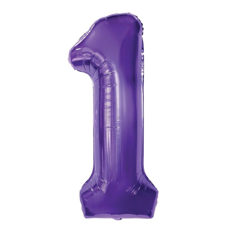 Purple Number 1 Foil Balloon, 34 Inches