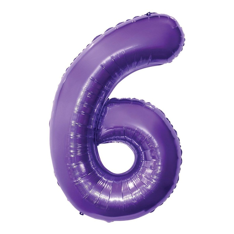 Purple Number 6 Foil Balloon, 34 Inches