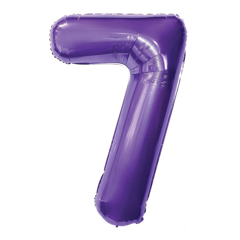 Purple Number 7 Foil Balloon, 34 Inches