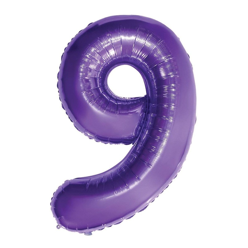 Purple Number 9 Foil Balloon, 34 Inches
