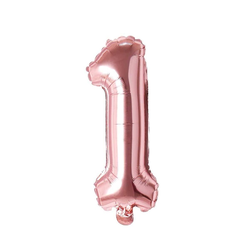 Rose Gold Number 1 Foil Balloon, 16 Inches