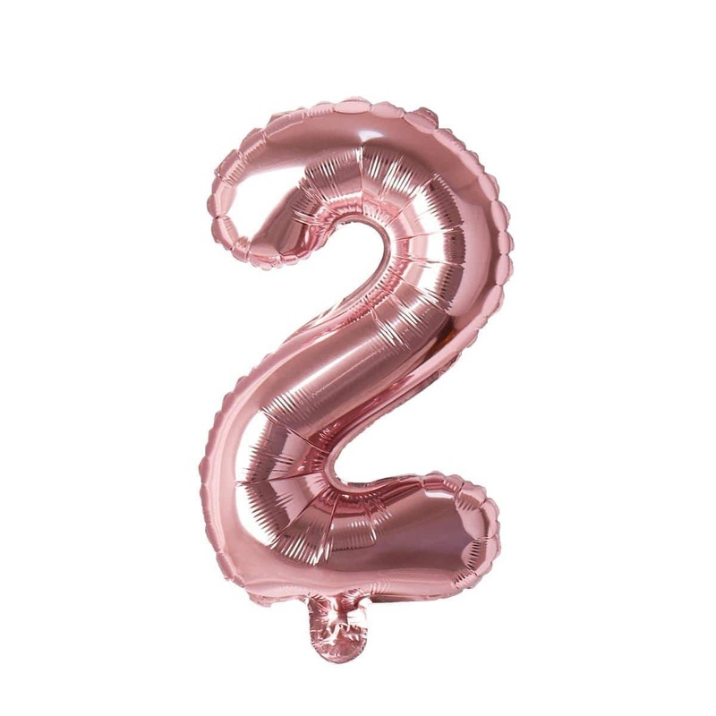 Rose Gold Number 2 Foil Balloon, 16 Inches
