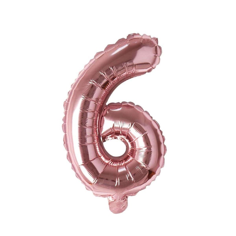 Rose Gold Number 6 Foil Balloon, 16 Inches
