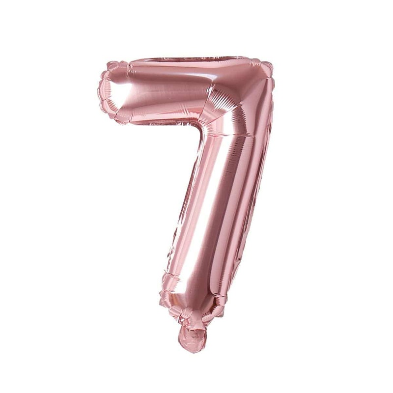 Rose Gold Number 7 Foil Balloon, 16 Inches