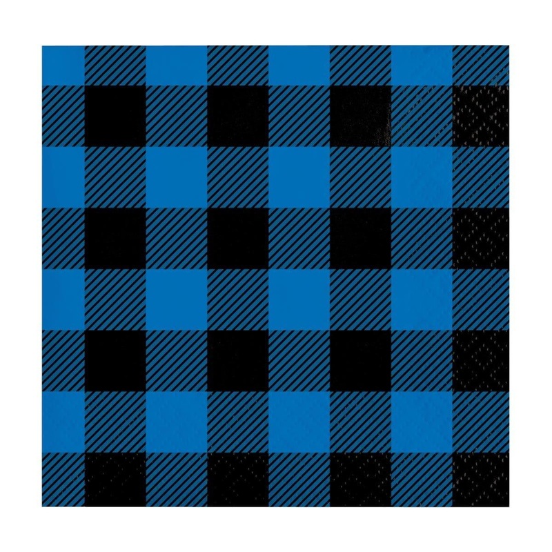 Blue Buffalo Plaid Beverage Napkins, 16 Count