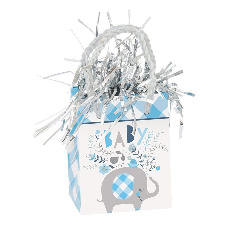 Blue Floral Elephant Balloon Weight