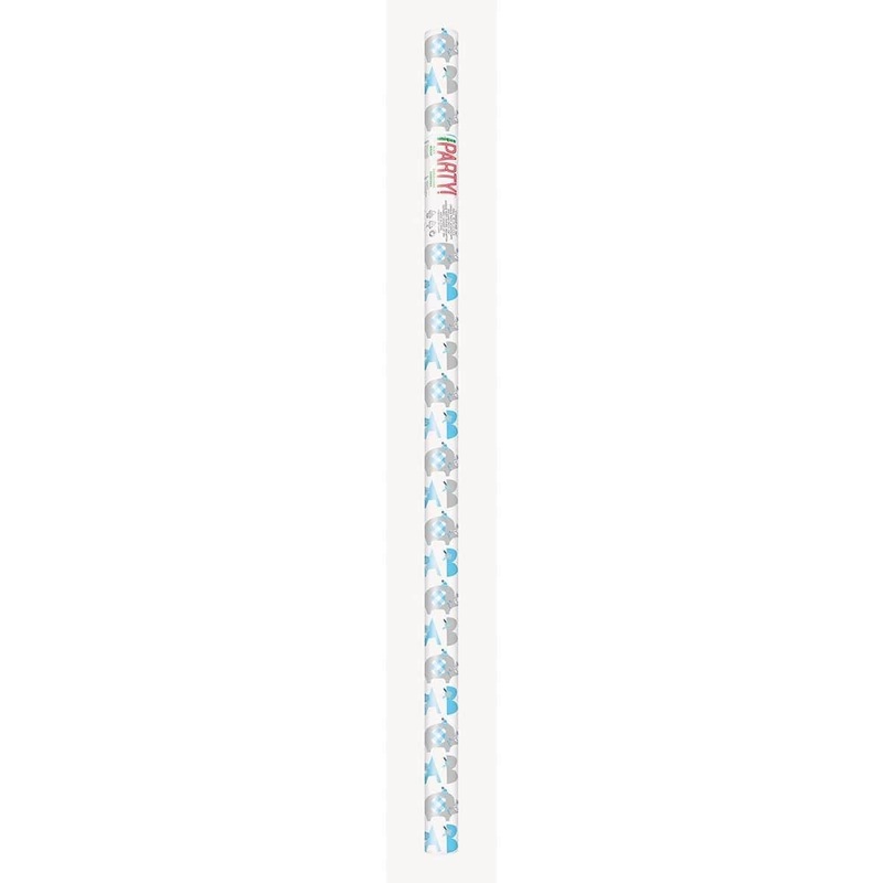 Blue Floral Elephant Gift Wrap Roll