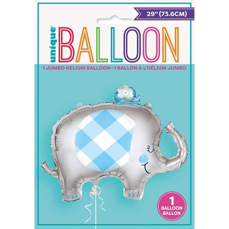 Blue Floral Elephant Supershape Balloon