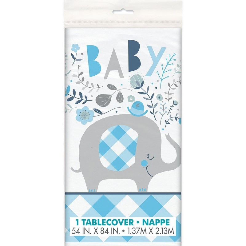 Blue Floral Elephant Tablecover