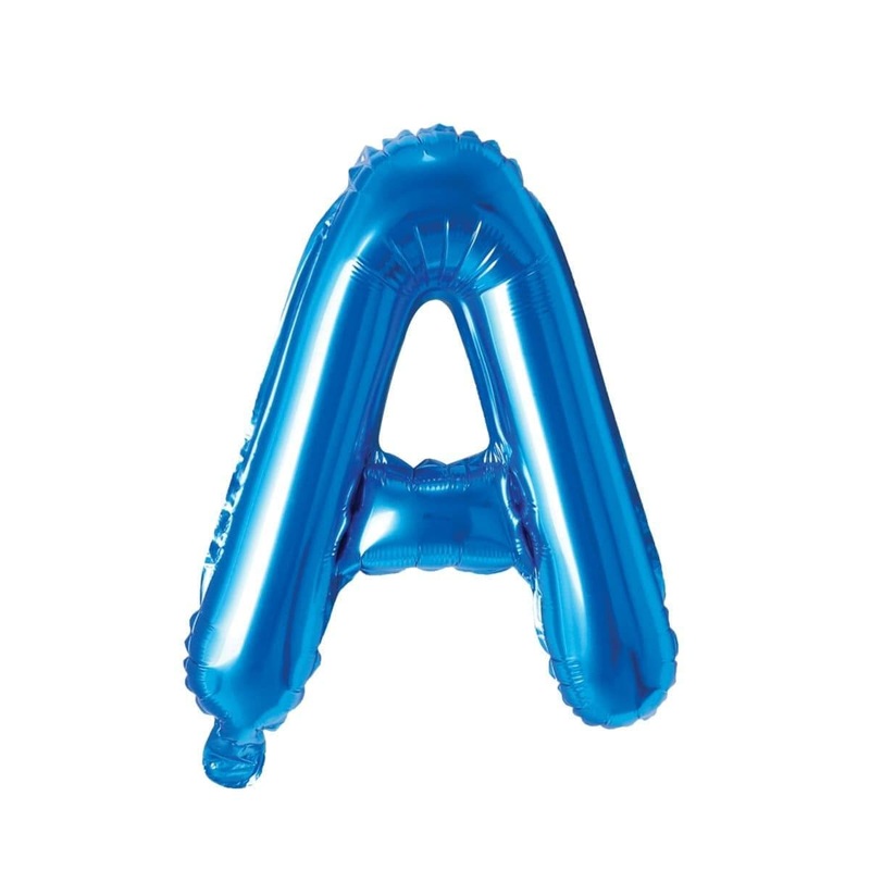 Blue Letter A Foil Balloon, 16 Inches