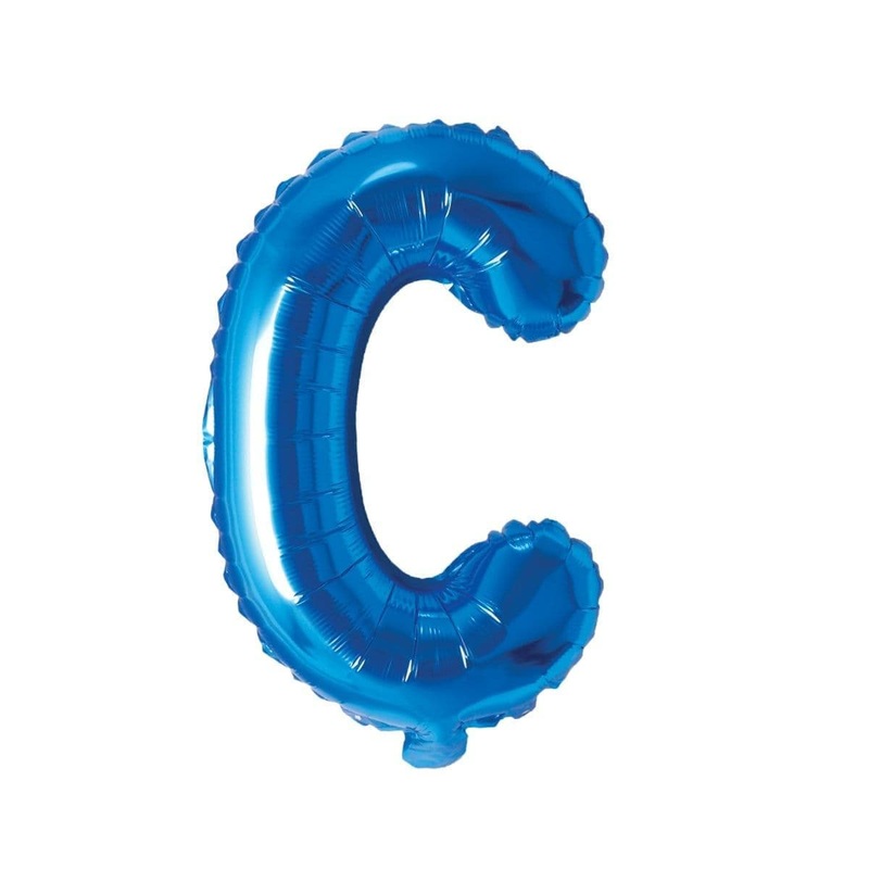Blue Letter C Foil Balloon, 16 Inches
