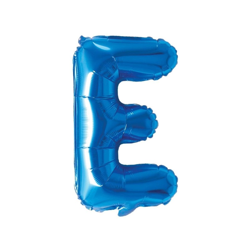 Blue Letter E Foil Balloon, 16 Inches