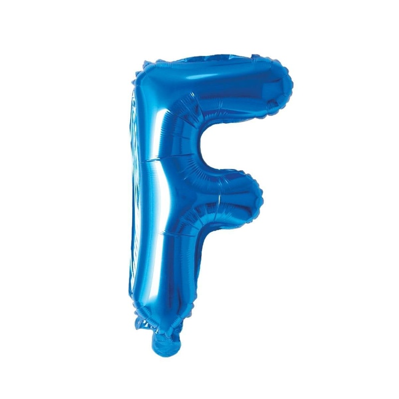 Blue Letter F Foil Balloon, 16 Inches