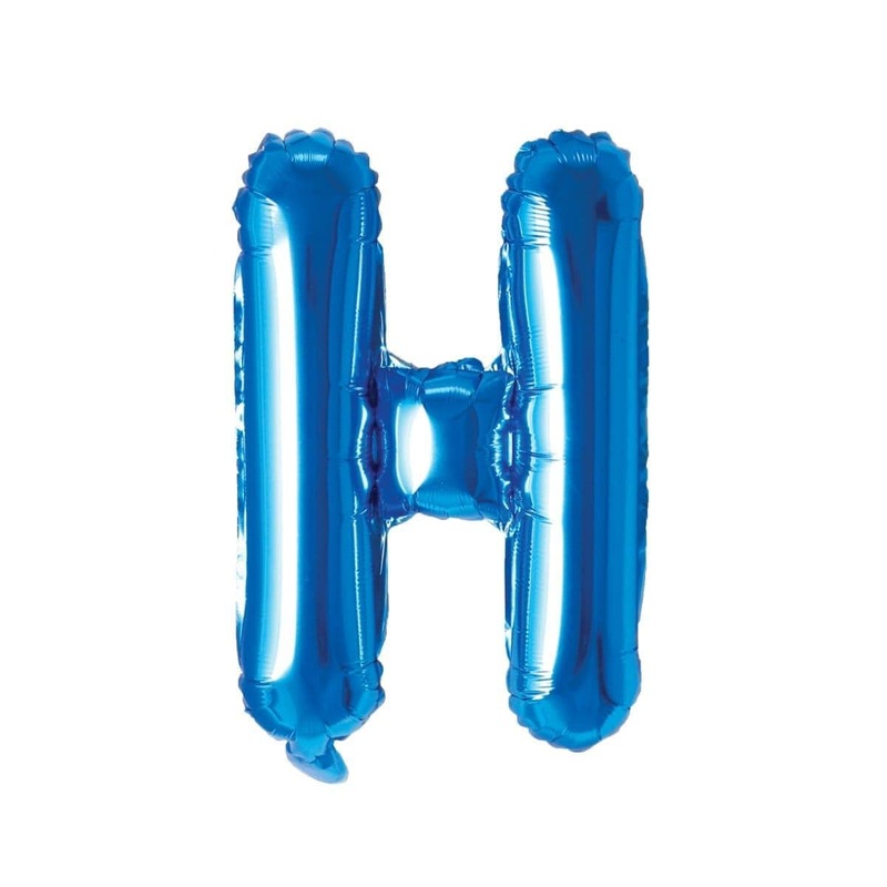 Blue Letter H Foil Balloon, 16 Inches