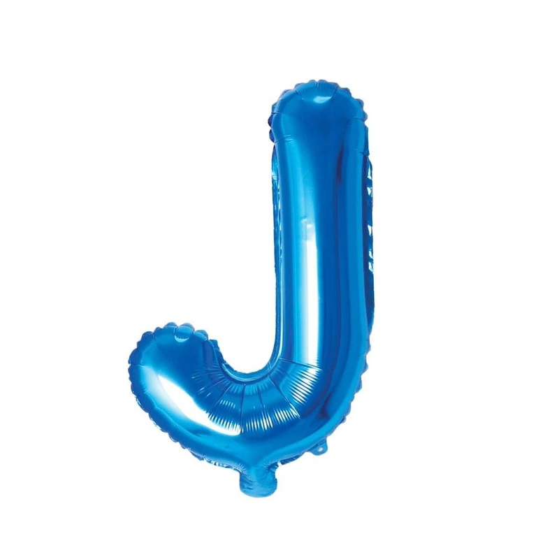 Blue Letter J Foil Balloon, 16 Inches