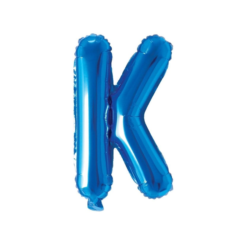 Blue Letter K Foil Balloon, 16 Inches